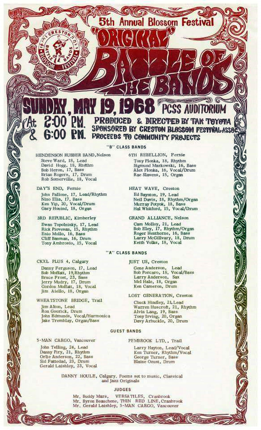 1968 Creston Battle of the Bands Poster