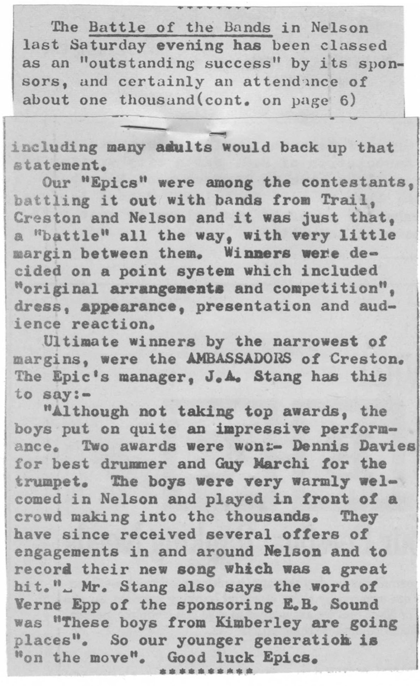 Epics at Battle of Bands - Nelson